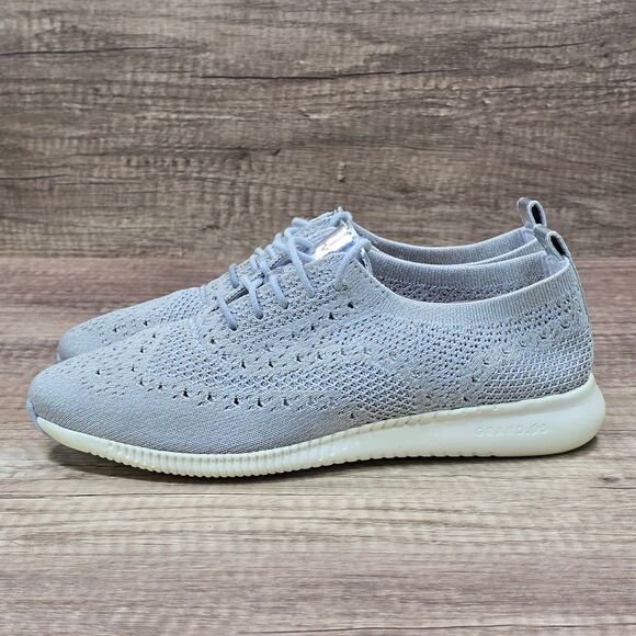 Cole Haan 2.ZERØGRAND Stitchlite Women's Sz 7B Gray Silver Wingtip Oxford Shoes - Picture 3 of 9